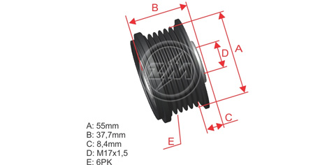 POLIA RODA LIVRE CITROEN C CROSSER MAZDA 3 BK 6 STATION MITSUBISHI LANCER NISSAN MARCH (ZEN-5612)
