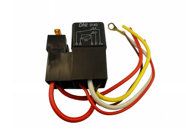 RELE AUXILIAR 5T C/ SUP 12V 40/10A SOQUETADO C/ FUSIVEL