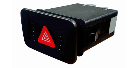 INTERRRUPTOR PISCA ALERTA AUDI VW GOLF MK4 99>14 BORA 00>11 7TERMINAIS 12V