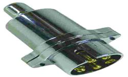 TOMADA PLASTICA P/CARRETINHA 6P MACHO CROMADA