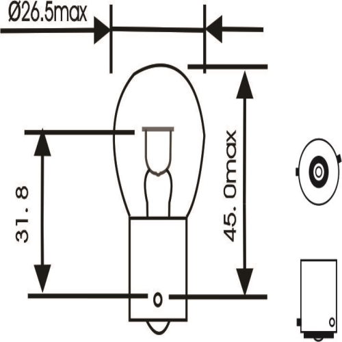 LAMPADA 1 POLO PINO EM V 12V 21W AMARELA