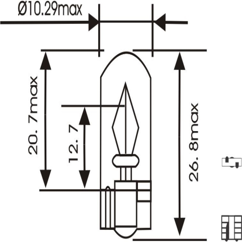 LAMPADA ESMAGADA/PINGAO 12V 5W