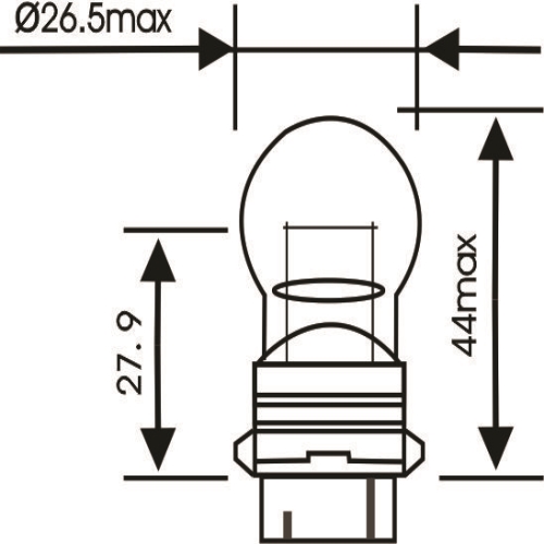 LAMPADA 1 POLO BASE PLASTICA 12V 27W