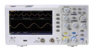 OSCILOSCOPIO 7" COLOR LCD 800X480 PIXELS 100MHZ 2 CANAIS BANDA 100MHZ TAXA DE AMOSTRAGEM 1GS/S TRIGG