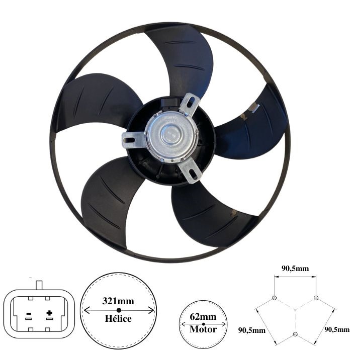 ELETROVENTILADOR FIAT PALIO SIENA STRADA 96> 1.0 1.5 5 PAS S/AR
