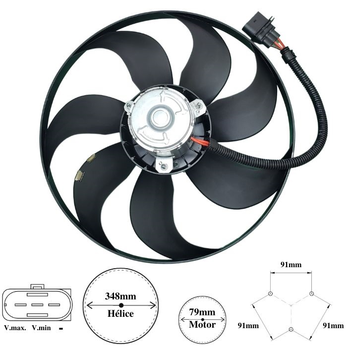 ELETROVENTILADOR VW BORA GOLF POLO 1.6 1.8 2.0 98>05 NOVO FUSCA 2.0 00> AUDI A3 1.6 1.8 96> 20V 96 A