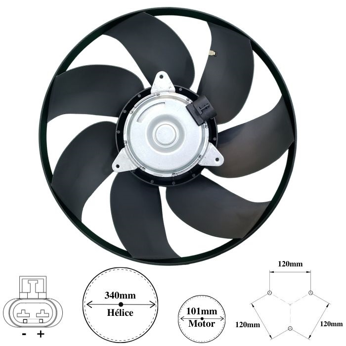 ELETROVENTILADOR FORD FIESTA 1.5 1.6 8V 16V MOTOR SIGMA 13> KA 1.0 1.5 16V 14>18 C/AR
