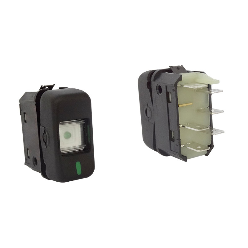 INTERRUPTOR SIMPLES MBB CAMINHOES E ONIBUS 88> 24V 1 POSICAO C/ RETORNO 4 TERMINAIS PRETO