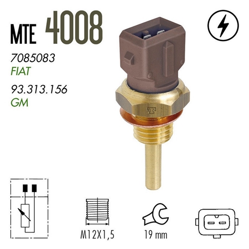 SENSOR TEMP PALIO 1.8 MPI 06> 8V FLEX MARRON 2T