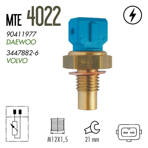 PLUG ELETRONICO AGUA 21MM AZUL 2 PINOS