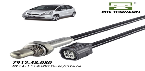 SONDA LAMBDA HONDA CITY FIT 09>16 IVTEC/VTEC 1.4 1.5 16V POS CAT 4FIOS 80CM