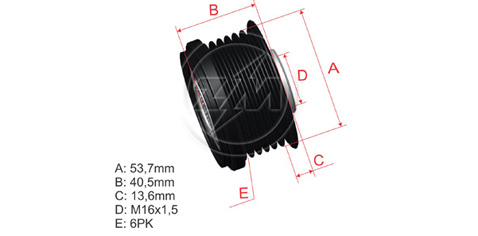 POLIA RODA LIVRE BMW 520D GM CRUZE1.4 1.6 1.8 SONIC 1.4 1.8 TRACKER 1.8 ASTRA 1.3 1.4 1.6 1.8 ZAFIRA
